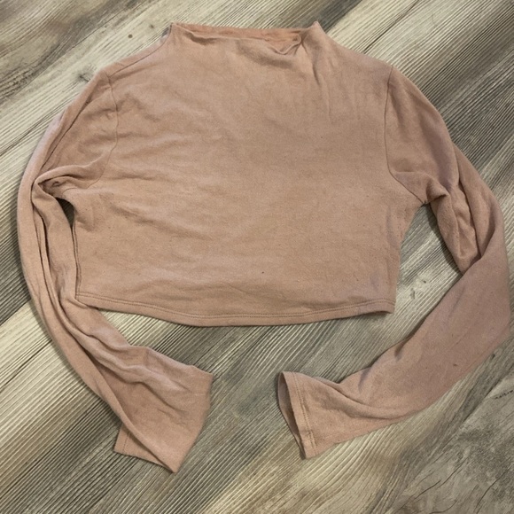 naked wardrobe Tops - Naked Wardrobe Pink Long Sleeve Crop Hoodie
